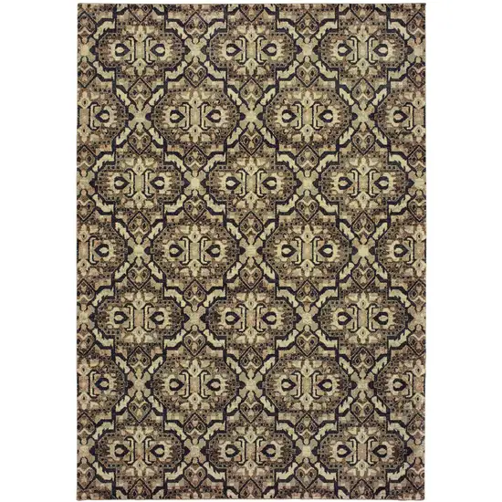 Brown Geometric Distressed Area Rug Photo 7