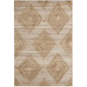 Photo of Brown Geometric Hand Woven Area Rug