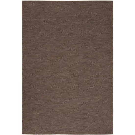 Brown Geometric Power Loom Non Skid Area Rug Photo 1