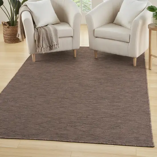 Brown Geometric Power Loom Non Skid Area Rug Photo 5