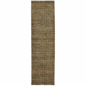 Photo of Brown Geometric Power Loom Runner Rug