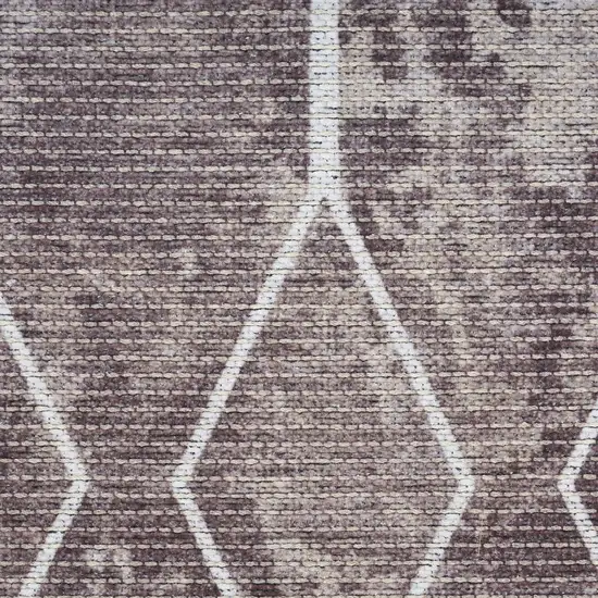 Brown Geometric Power Loom Washable Runner Rug Photo 6