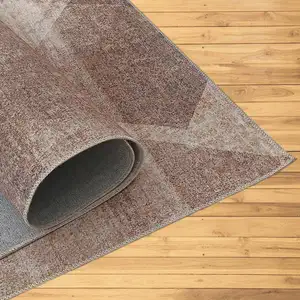 Photo of Brown Geometric Stain Resistant Area Rug