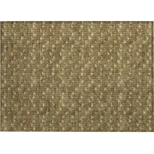 Photo of Brown Geometric Washable Non Skid Indoor Outdoor Area Rug