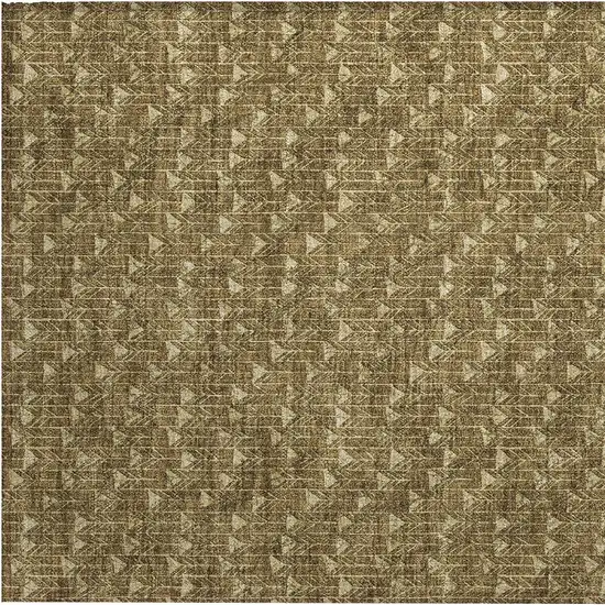 Brown Geometric Washable Non Skid Indoor Outdoor Area Rug Photo 8