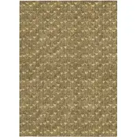 Photo of Brown Geometric Washable Non Skid Indoor Outdoor Area Rug