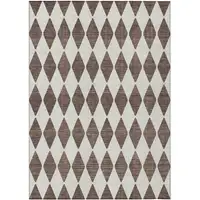 Photo of Brown Geometric Washable Non Skid Indoor Outdoor Area Rug