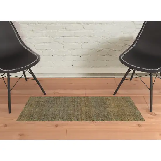 Brown Gold Rust Blue And Green Geometric Power Loom Stain Resistant Area Rug Photo 2