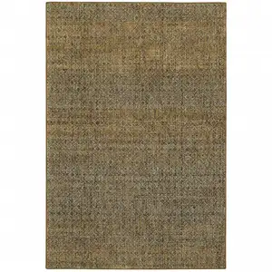 Photo of Brown Gold Rust Blue And Green Geometric Power Loom Stain Resistant Area Rug