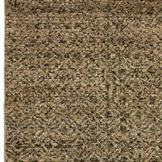 Brown Gold Rust Blue And Green Geometric Power Loom Stain Resistant Runner Rug Photo 3