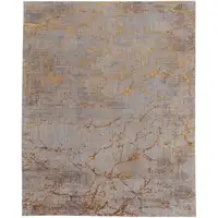 Photo of Brown Gold and Gray Abstract Power Loom Area Rug