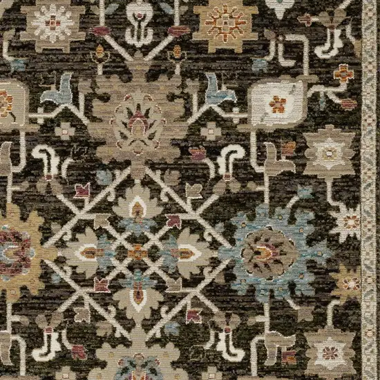 Brown Gray And Tan Oriental Area Rug Photo 8