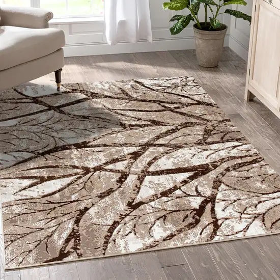 Brown Intricate Branches Area Rug Photo 3