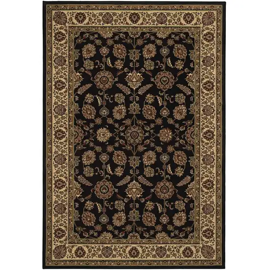 Brown Ivory And Black Oriental Area Rug Photo 2