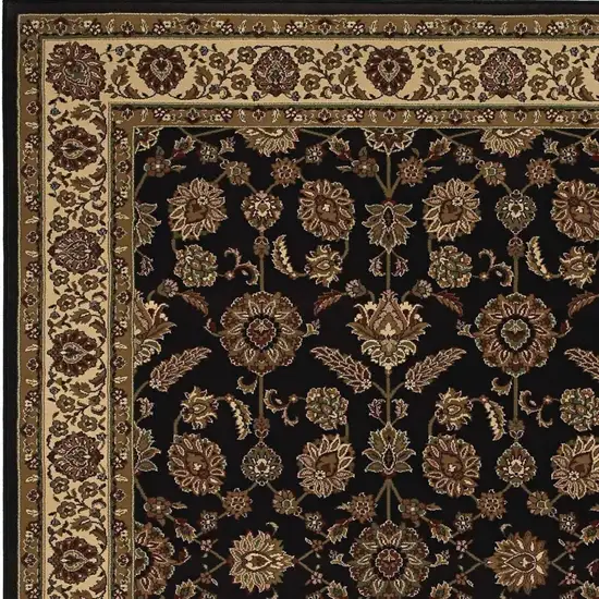 Brown Ivory And Black Oriental Area Rug Photo 5