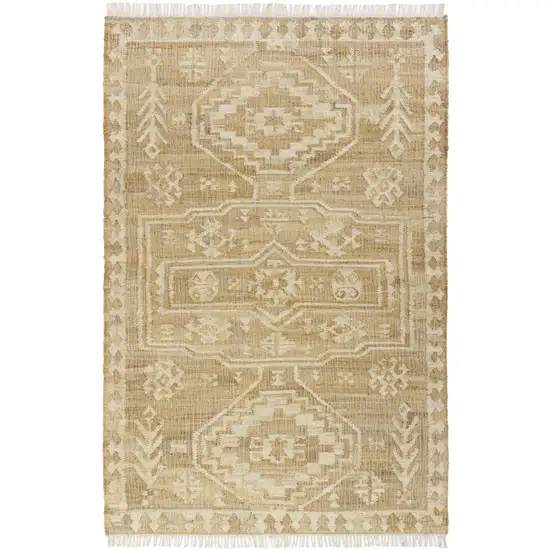 Brown Medallion Hand Woven Area Rug Photo 2