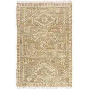 Photo of Brown Medallion Hand Woven Area Rug