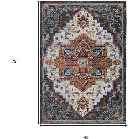 Brown Medallion Power Loom Area Rug Photo 9