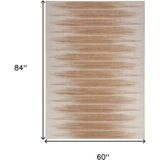 Brown Ombre Distressed Non Skid Area Rug Photo 3