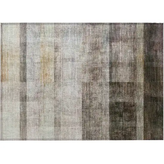 Brown Ombre Washable Non Skid Indoor Outdoor Area Rug Photo 4