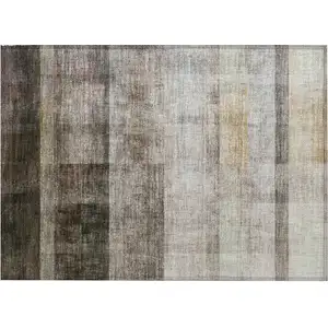 Photo of Brown Ombre Washable Non Skid Indoor Outdoor Area Rug