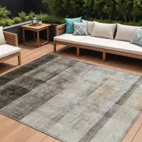 Photo of Brown Ombre Washable Non Skid Indoor Outdoor Area Rug