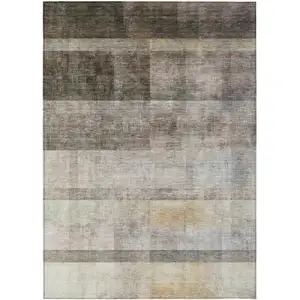 Photo of Brown Ombre Washable Non Skid Indoor Outdoor Area Rug