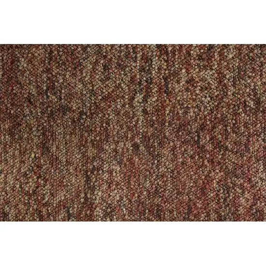 Brown Orange And Red Wool Hand Woven Distressed Stain Resistant Area Rug Photo 8