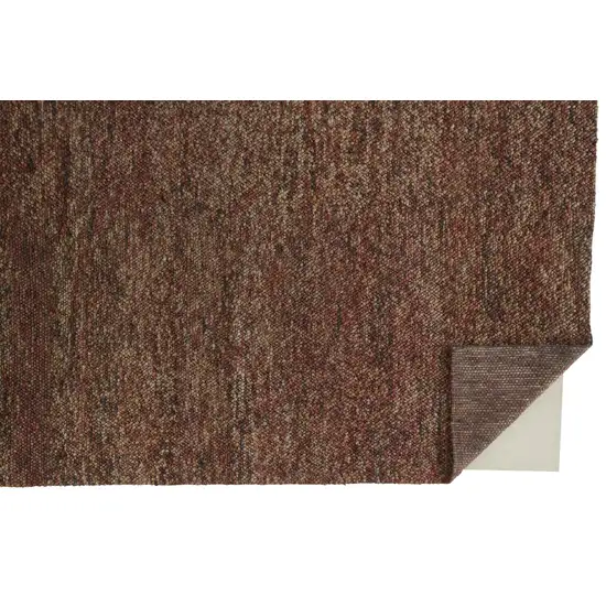 Brown Orange And Red Wool Hand Woven Distressed Stain Resistant Area Rug Photo 3