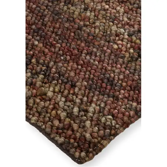 Brown Orange And Red Wool Hand Woven Distressed Stain Resistant Area Rug Photo 7