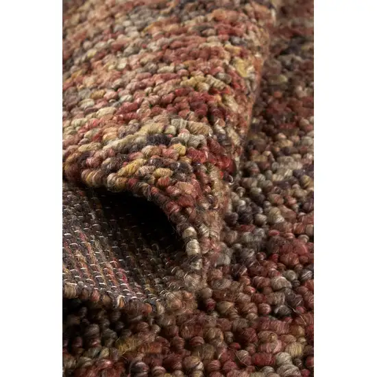 Brown Orange And Red Wool Hand Woven Distressed Stain Resistant Area Rug Photo 9