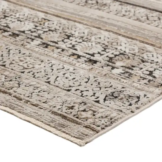 Brown Oriental Area Rug With Fringe Photo 6