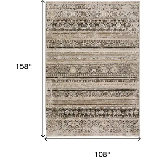 Brown Oriental Area Rug With Fringe Photo 6