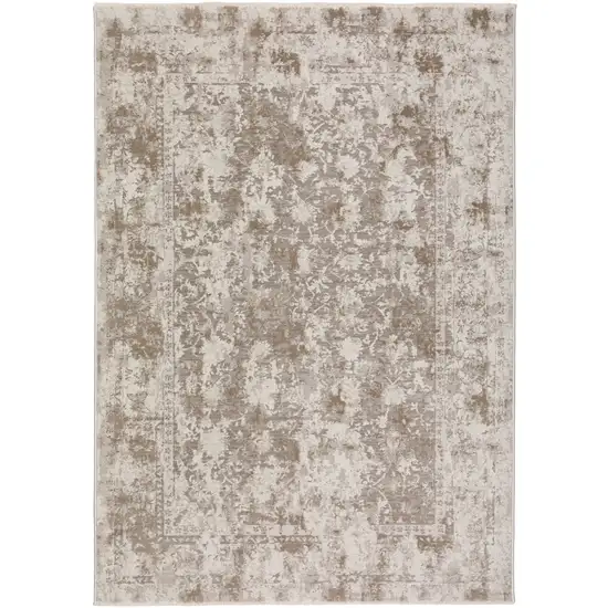 Brown Oriental Area Rug With Fringe Photo 1