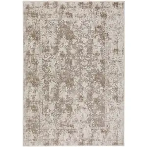 Photo of Brown Oriental Area Rug With Fringe