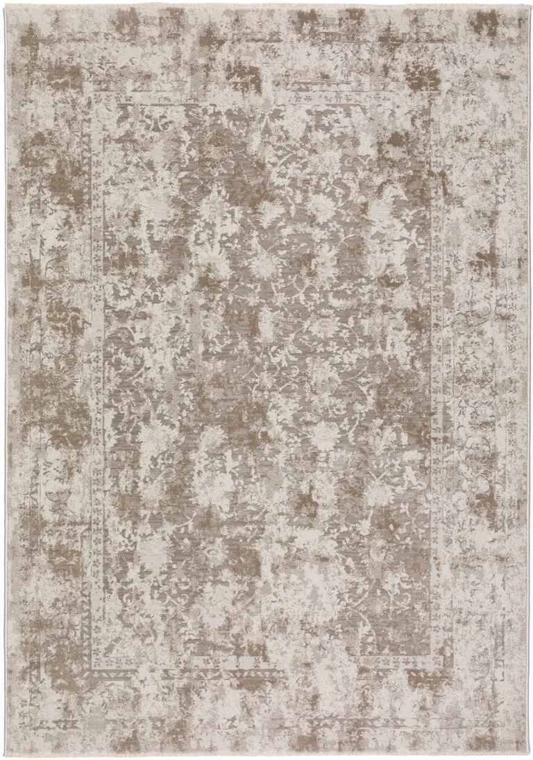 Brown Oriental Area Rug With Fringe Photo 1