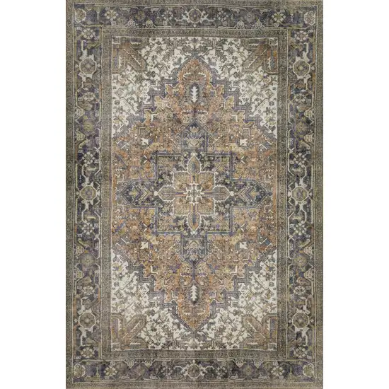 Brown Oriental Distressed Non Skid Area Rug Photo 5