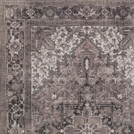 Brown Oriental Distressed Non Skid Area Rug Photo 4