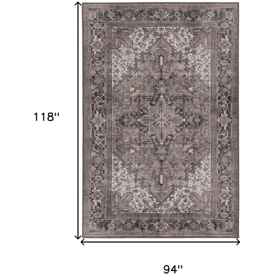 Brown Oriental Distressed Non Skid Area Rug Photo 9