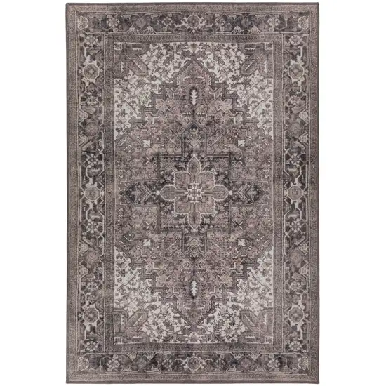 Brown Oriental Distressed Non Skid Area Rug Photo 1