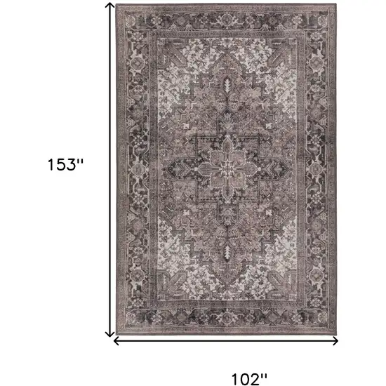 Brown Oriental Distressed Non Skid Area Rug Photo 9