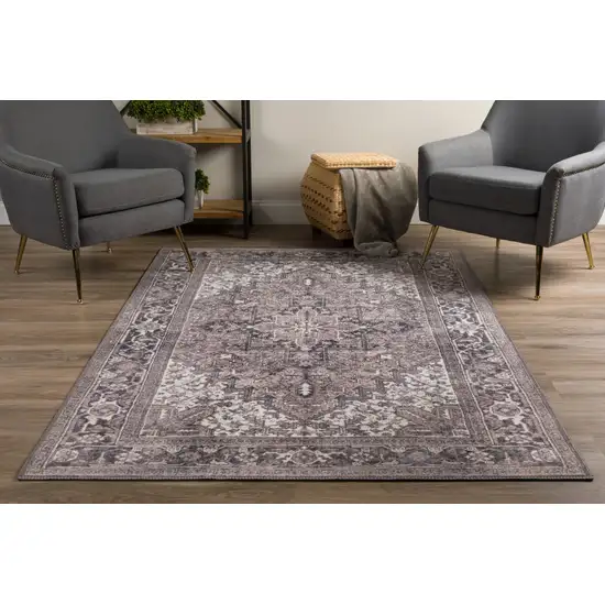 Brown Oriental Distressed Non Skid Area Rug Photo 6