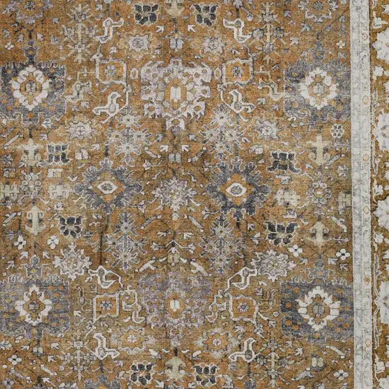 Brown Oriental Distressed Non Skid Area Rug Photo 4