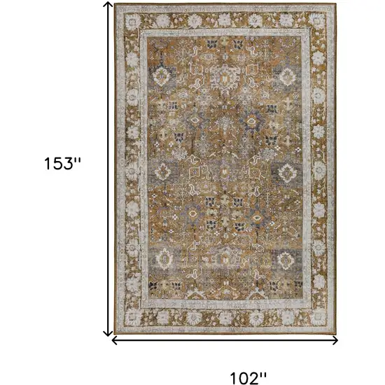 Brown Oriental Distressed Non Skid Area Rug Photo 9