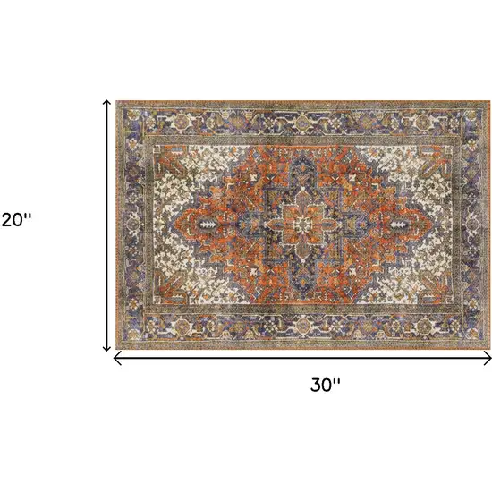 Brown Oriental Distressed Non Skid Area Rug Photo 5