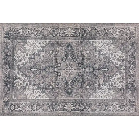 Brown Oriental Distressed Non Skid Area Rug Photo 1