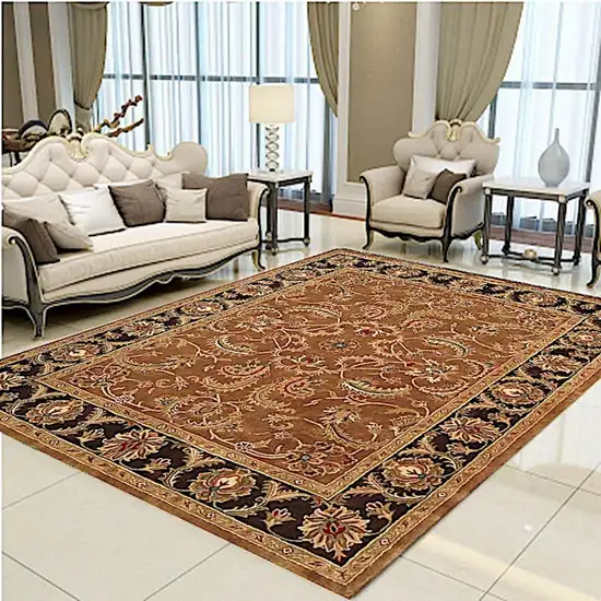 Brown Oriental Hand Tufted Non Skid Area Rug Photo 8