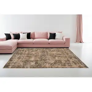 Photo of Brown Oriental Non Skid Area Rug