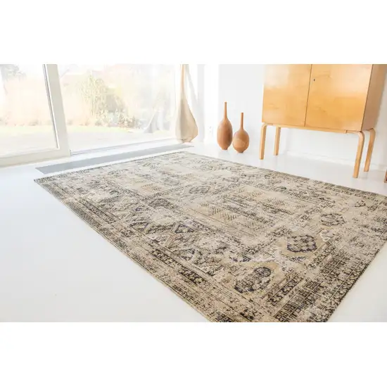 Brown Oriental Non Skid Area Rug Photo 7