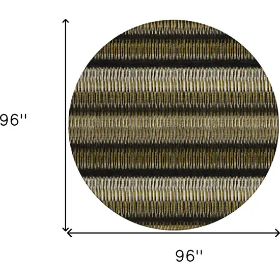 Brown Round Striped Washable Non Skid Indoor Outdoor Area Rug Photo 3